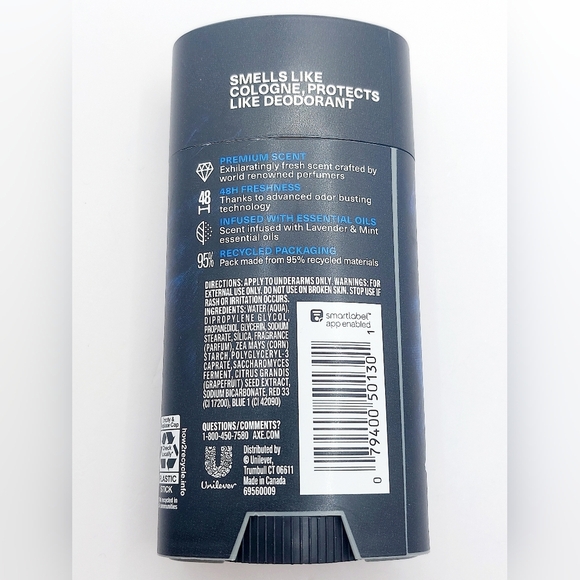 Axe Fine Fragrance Collection Men Deodorant Blue Lavender 2.6oz Lot of 2 - Picture 3 of 6